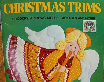 Whitman Press Out Christmas trims-1980 Christmas kitsch-paper holiday decorations-unused book