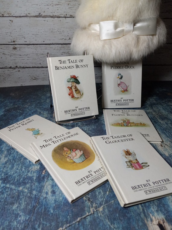 Lot of 6 Beatrix Potter tales-small hardcover copies-1986-peter rabbit-Flopsy Bunnies-Benjamin Bunny-Tailor of Gloucester Il_570xn