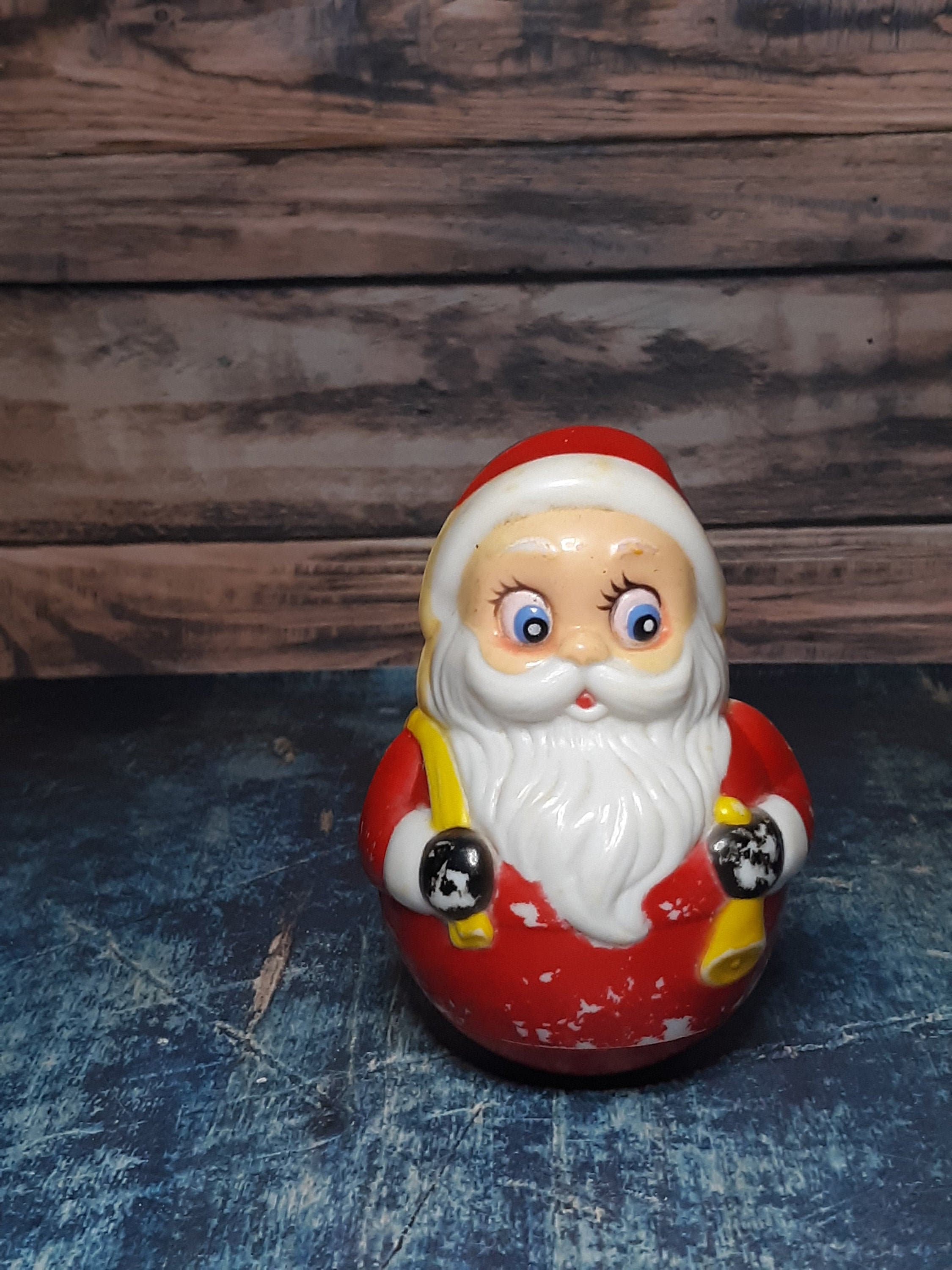 Vintage Christmas Roly Poly Santa Toy-plastic Baby Toy-kiddie Products ...