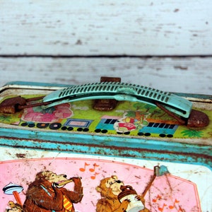 Walt Disney World vintage lunchbox with wonderful rust-mid century graphics-small small world image 5