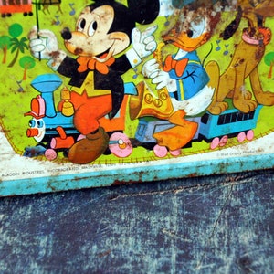 Walt Disney World vintage lunchbox with wonderful rust-mid century graphics-small small world image 4