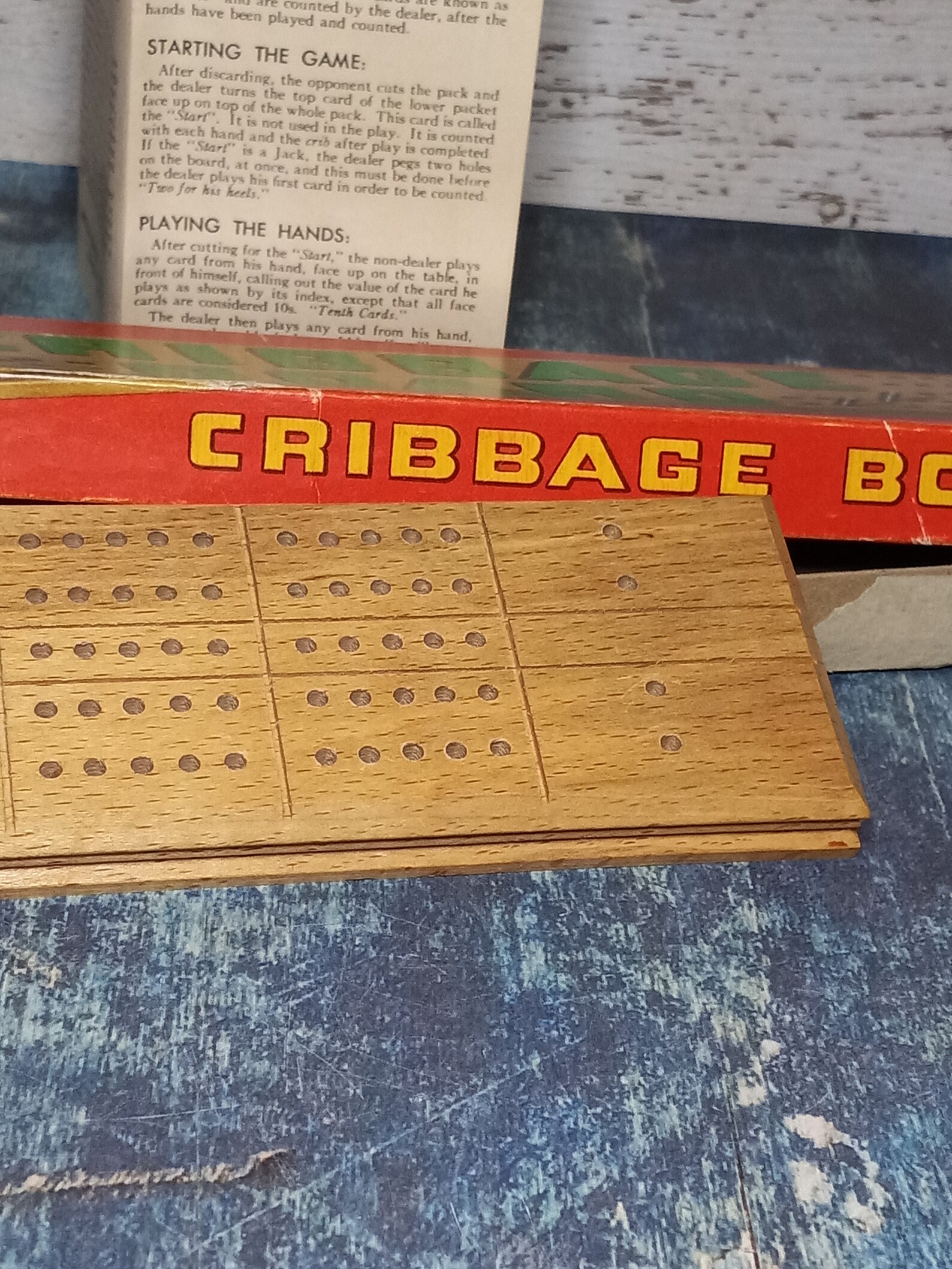 Milton Bradley Cribbage Board in Original Boxmid Century Game Etsy