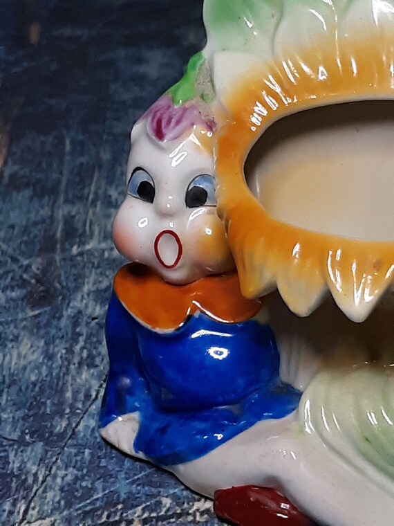 Vintage Royal Sealy Japan Planter-small- Handpainted-fairy With