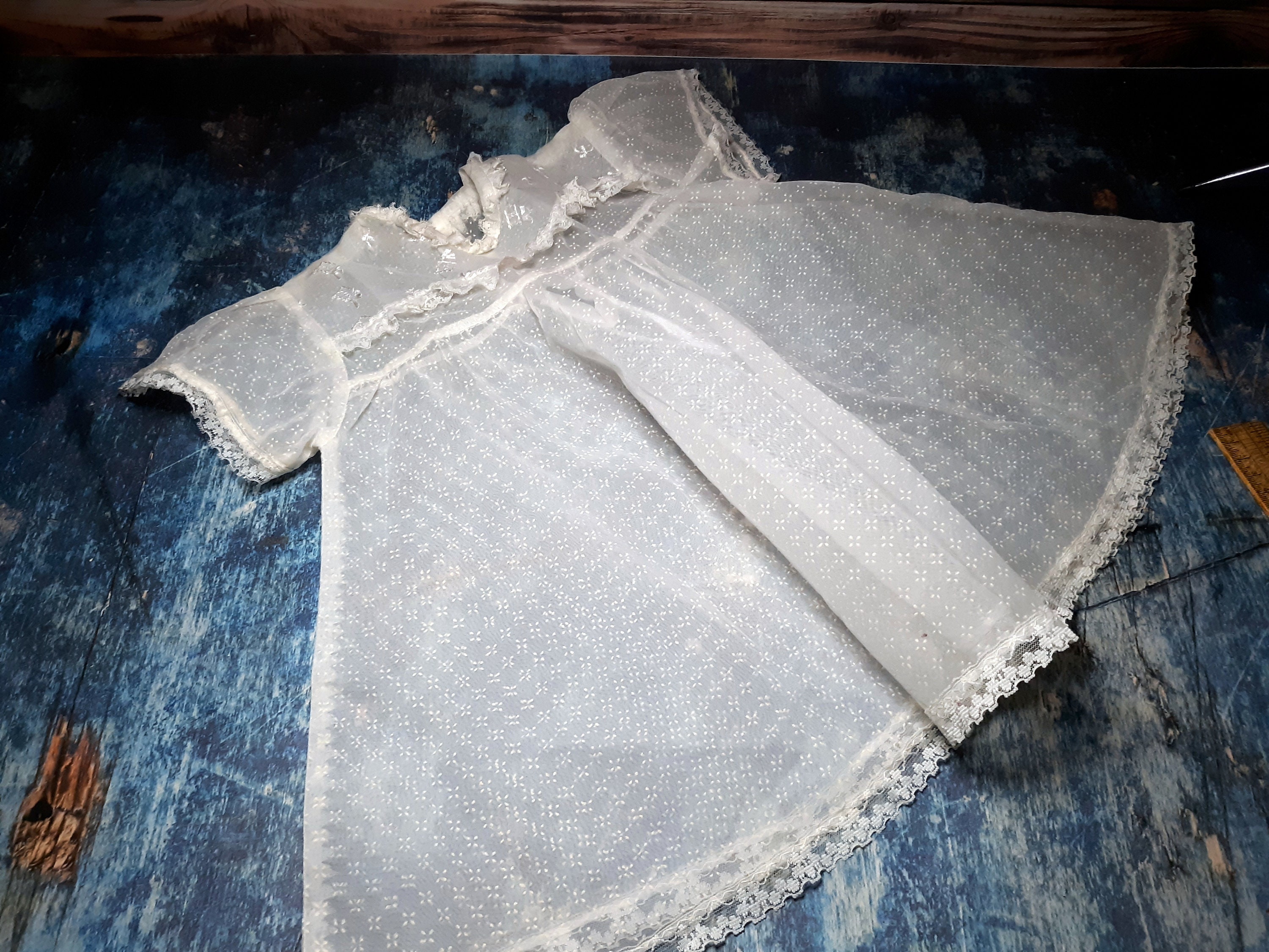 Vintage lace infant dress-sheer baby dress | Etsy