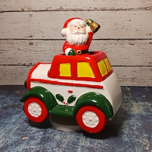 Homco ceramic Santa Claus bank figurine-numbered 5101-sticker intact-mid century Christmas decor-made in Taiwan