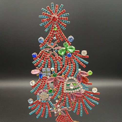 Christmas Tree,Czech Rhinestone shops Tree vintage christmas decorations Rhinestone Christmas Tree, Vintage Rhinestones jeweled