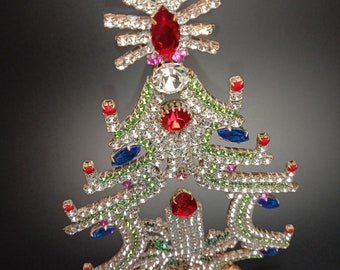 Christmas Tree,Czech Rhinestone  Tree vintage christmas decorations Rhinestone Christmas Tree, Vintage Rhinestones jeweled