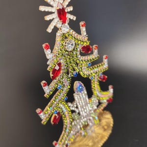 Rhinestone Christmas Tree, Vintage Rhinestones jeweled Tree,Czech Rhinestone  Tree vintage christmas decorations