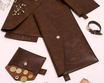 Eco-leather Envelopes Choco