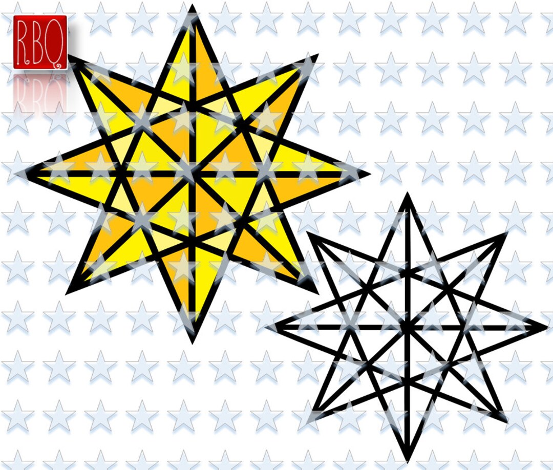 Eight Tip Star, Stained Glass Star, Stars, Deko Star, Gift for Her Cut ...