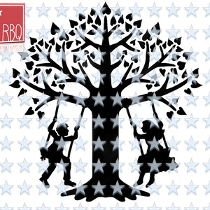 Arbre avec balançoire, couple qui se balance, M. et Mme, arbre de mariage, coeurs coupés fichier Téléchargement instantané SVG dxf EPS Jpeg PNG pdf Image vectorielle utilisation commerciale