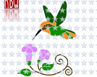 Hummingbird SVG, Flower Hummingbird, drinking Bird, Hummingbird Clipart Digital Download Cut file pdf dxf EPS Jpeg PNG Vector commercial use