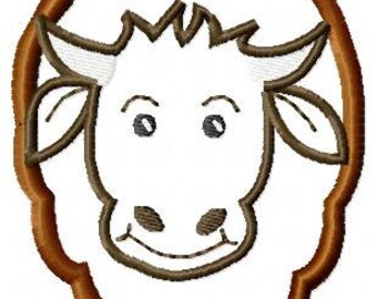 Baby Bison Applique Buffaloes Buffalo Bisent Babies Cute Machine Embroidery Design Instant Download PES and more Formats 5x7 - Zip File