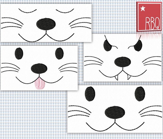 Cat face embroidery design cute kitten kitty face  etsy Cat face embroidery design cute kitten kitty face  etsy