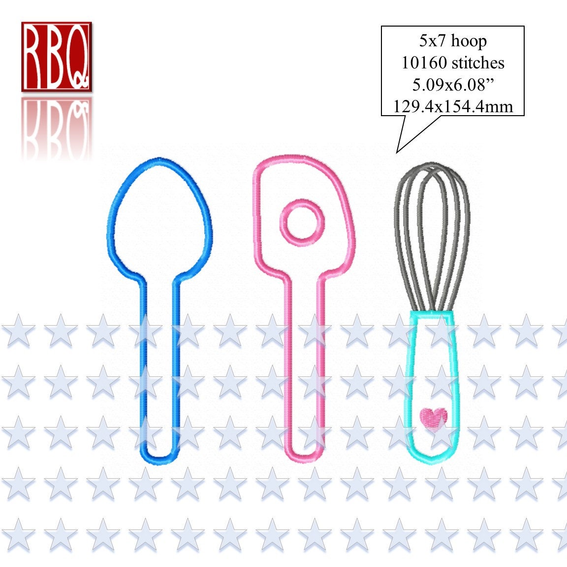 Cooking tools Applique, Spoon Embroidery, Whisk Embroidery, Cooking Embroidery 5x7 hoop Digital Download PES &more machine embroidery design