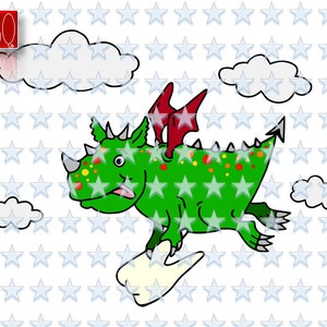 Plotterdatei Zahnfee Drachen, Drache mit Zahn, fliegender Drache, Fee Direkter Download SVG dxf PNG jpeg EPS Vector gewerbliche Nutzung