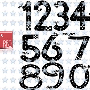 Race Track Race car Birthday Numbers Road street Flag start Digital Download Cut File SVG dxf EPS Jpeg PNG pdf Vector commercial use
