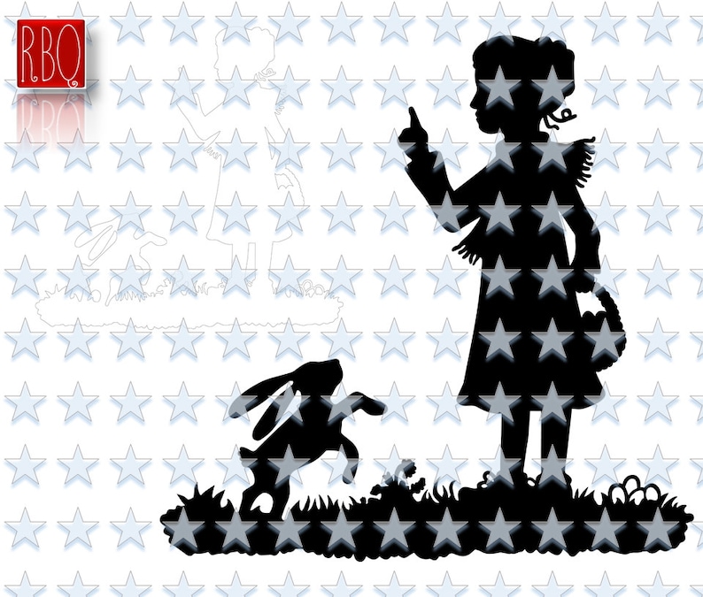 Easter Bunny Silhouette Printable Girl Easter Bunny