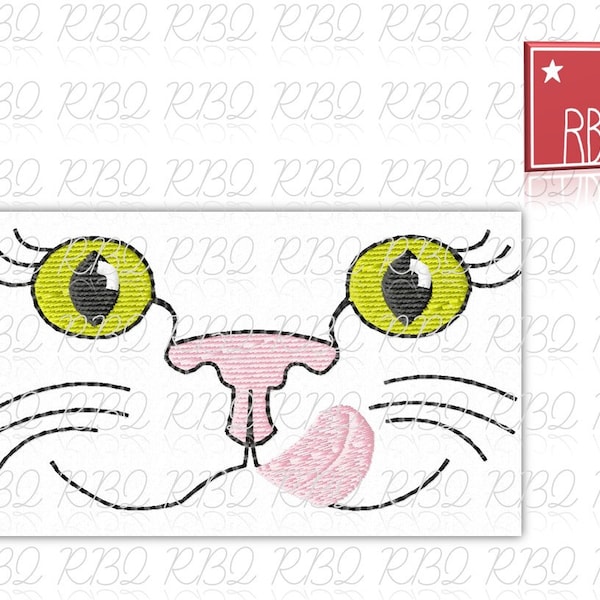 Cat Kitten Tongue YUMMY Licking Whiskers Embroidery File  4x4 Zip File