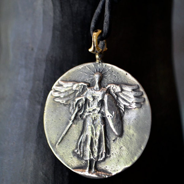 Dare Angel Sterling Medallion Necklace