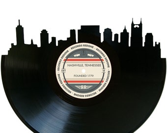 Nashville Skyline Records Redone Label Vinyl Record Art - Unique Gift - Birthday Holiday Christmas Wedding Valentine's Day