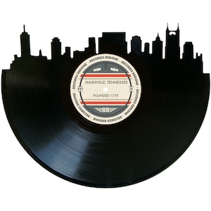 Nashville Skyline Records Redone Label Vinyl Record Art Unique Gift Birthday Holiday Christmas Wedding Valentine's Day image 1