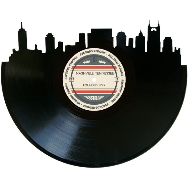 Nashville Skyline Records Redone Label Vinyl Record Art - Unique Gift - Birthday Holiday Christmas Wedding Valentine's Day