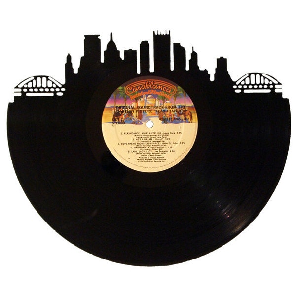 Pittsburgh Skyline Vinyl Record Wall Art