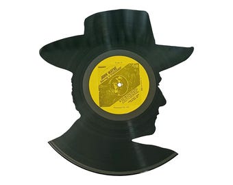 John Wayne Silhouette Vinyl Record Wall Art: Unique Upcycled Wall Decor Gift Holiday Wedding Birthday Christmas