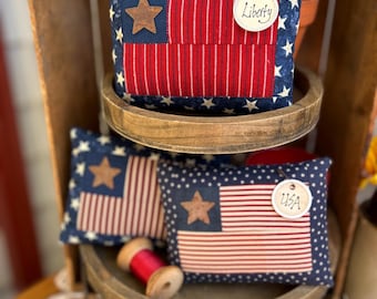 FLAG BOWL FILLER - Americana Country -Tiered Tray Decor  Mini Flag Summer ornament - Handmade - Patriotic - Farmhouse - Cyndy Fahey Designs