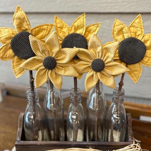 SUNFLOWER (last 2) POKES - Primitive  - Farmhouse Table Decor -  Country Cupboard Sitter - Summer Flowers - Crow Plant Poke