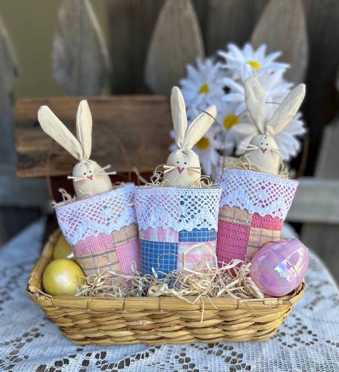 PDF * EASTER BUNNY Pattern Spring Bowl Filler Tutorial Rabbit Sewing ...