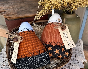 HALLOWEEN CANDY CORN -  Ornament: Halloween Harvest Decor - Dough bowl filler - tiered tray