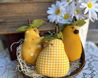 PDF* NEW! - Farmhouse Pears  Pattern - #309 - Ornament Bowl Filler -Summer Tutorial - beginner pattern
