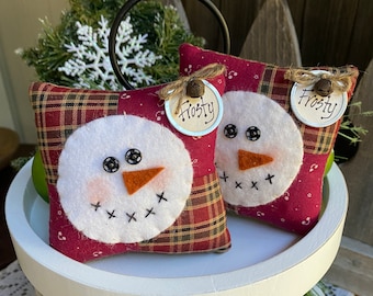 PDF * FROSTY PATTERN -  Snowman - #240 -Cyndy Fahey Designs - Christmas Holiday - Ornament - Mini Pillow - Primitive  - Winter