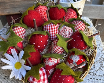 PDF* NOVO! - Molde Vintage Berries nº 415 - Enfeite para Tigela - Tutorial de Verão Estilo Fazenda - Costura para Iniciantes