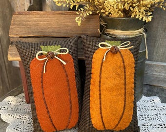 PDF* SCRAPPY PUMPKIN Pattern #257- Small pillow bowl filler Instructions Sewing - Embroidery