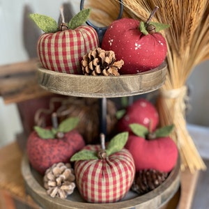 APPLE ORNAMENTS  Bowl Filler - Tiered Tray Decor - Cyndy Fahey Designs - Fall Country - Handmade Harvest - Farmhouse - Teacher