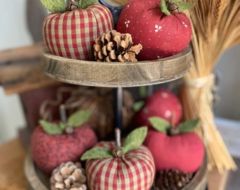 APPLE ORNAMENTS  Bowl Filler - Tiered Tray Decor - Cyndy Fahey Designs - Fall Country - Handmade Harvest - Farmhouse - Teacher