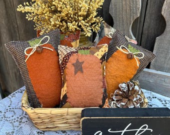 PDF * PUMPKIN GATHERING Pattern #264 - Thanksgiving Woolies & Scrappy Pumpkin Bowl Fillers - - Cyndy Fahey Designs - Instructions - Sewing