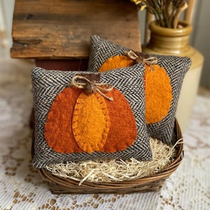 PDF *PUMPKIN PATCH * Ornament Pattern- Cyndy Fahey Designs - Harvest Pumpkins - Fall Bowl Fillers -  Appliqué Sewing Tutorial  Halloween