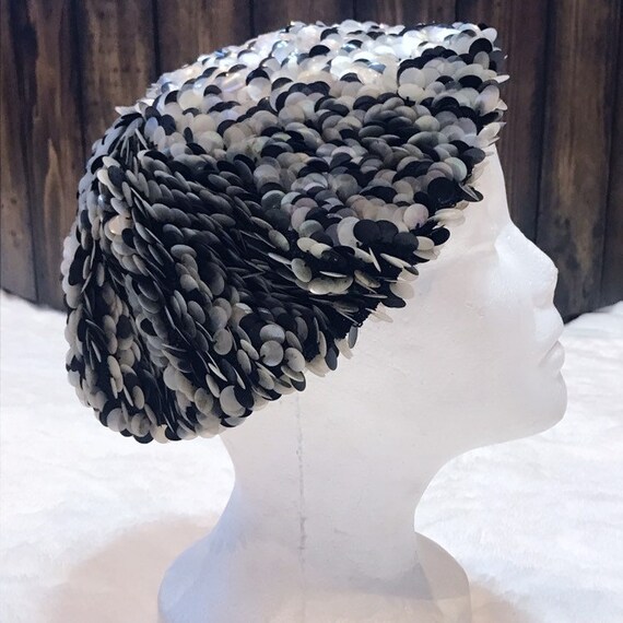 Vintage 1960's Paillette Sequin Embellished Beret