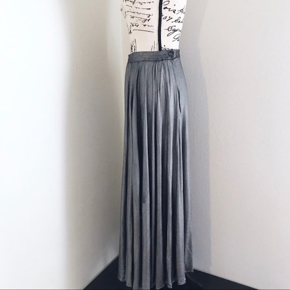 Vintage 1980’s Wayne Clark Lamé Silver Skirt