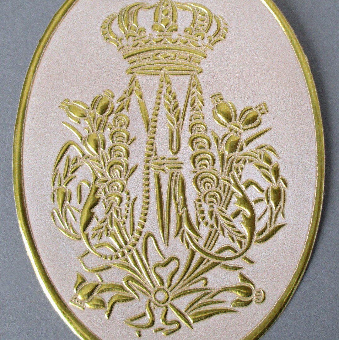 35 Pc Custom Oval 3 Embossed Foil Seals Stickers GILT Etsy