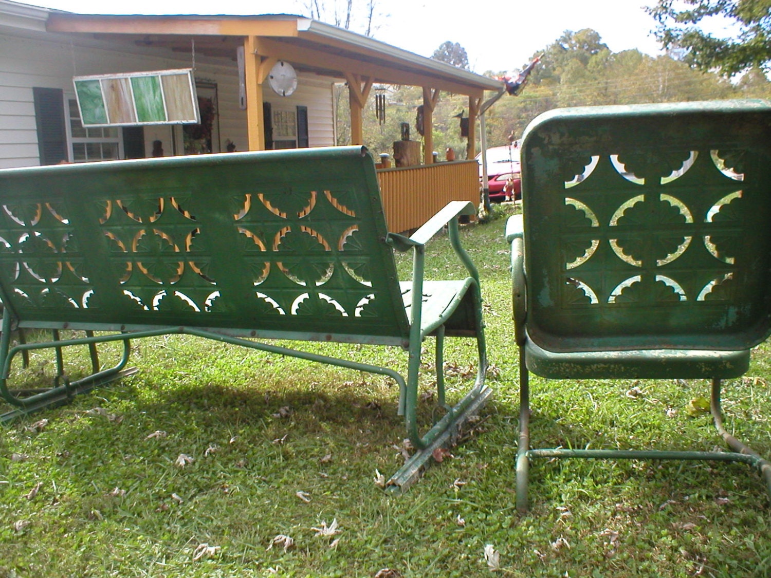 Vintage Metal Porch Glider Etsy