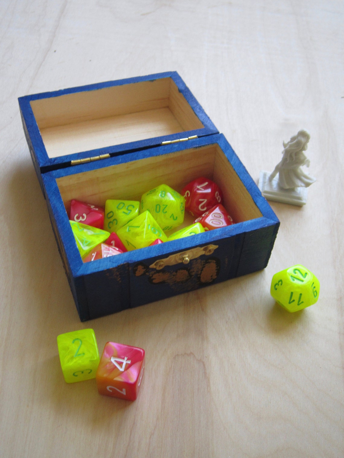 Gemstone Pattern Painted Boxes Jewelry Box Crystals Dice D20 Etsy