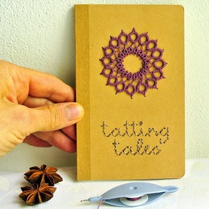Piccolo taccuino copertina carta kraft//schemi chiacchierino//copertina ricamata//made in Italy