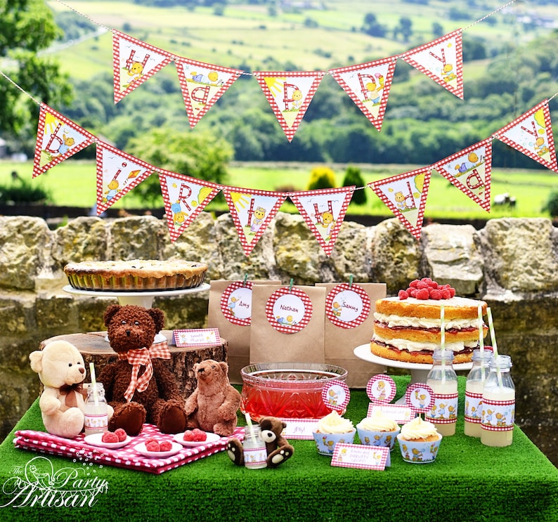 Teddy Bear's Picnic Cupcake wrappers and toppers image 2