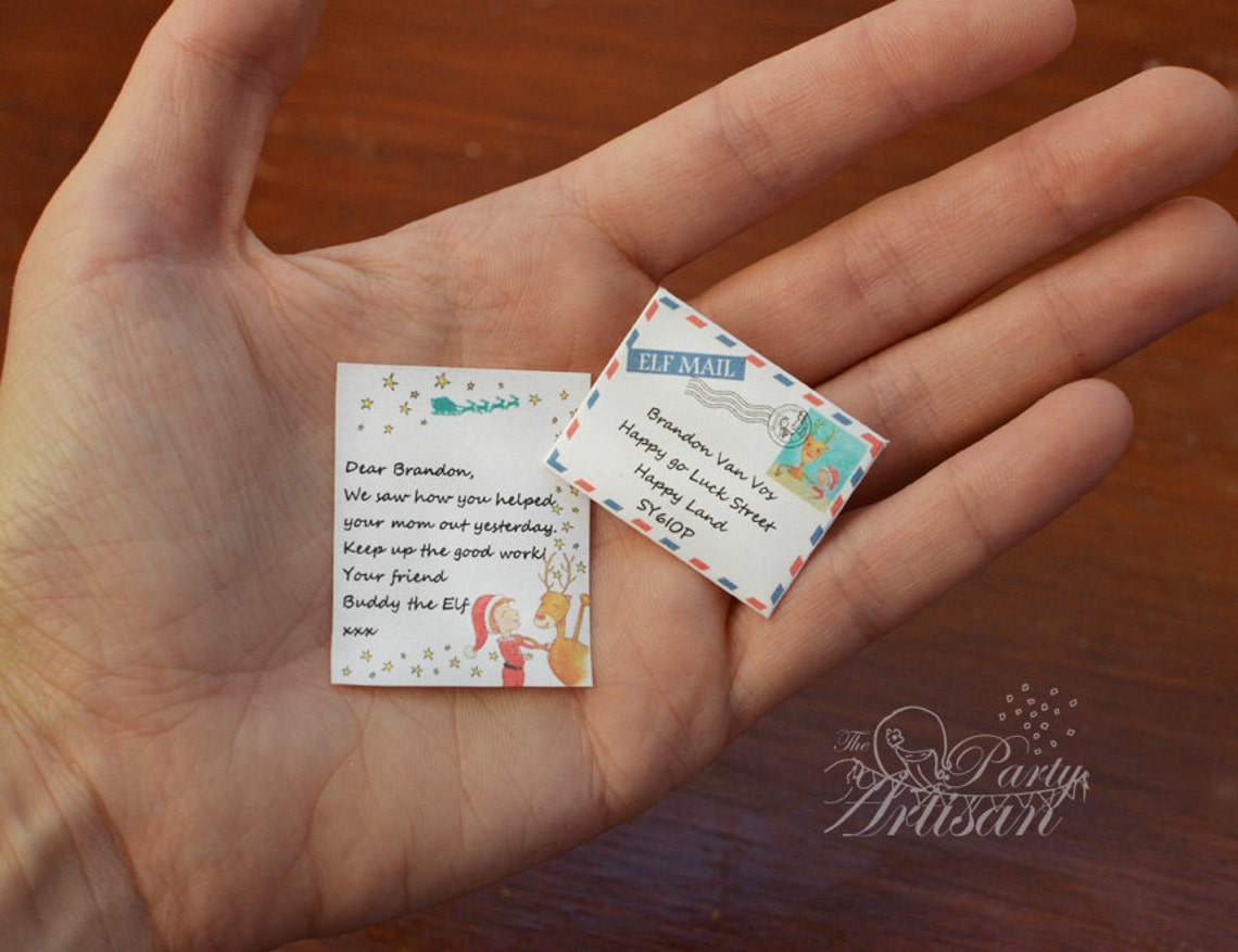 Elf Letter Editable Mini Letter &amp; Envelope - Etsy