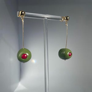 Pendants d'oreilles Singletini Pimento olive